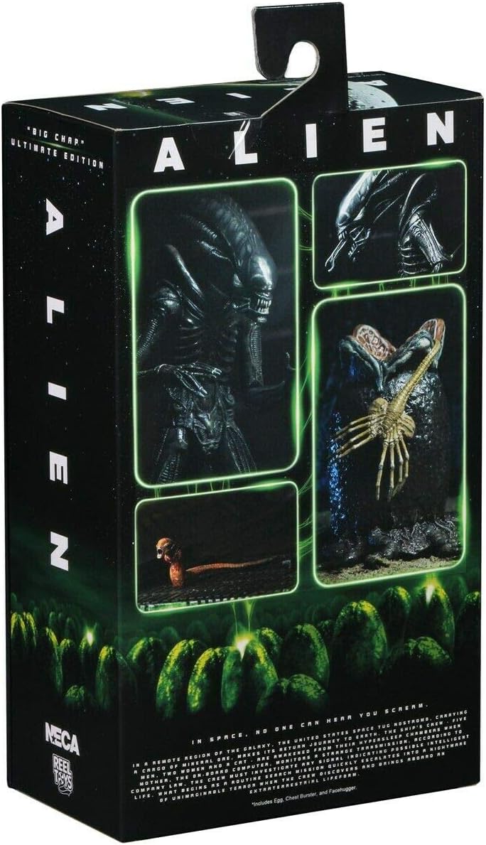 Figura coleccionable Alien Big Chap Ultimate de NECA en su caja del 40 aniversario