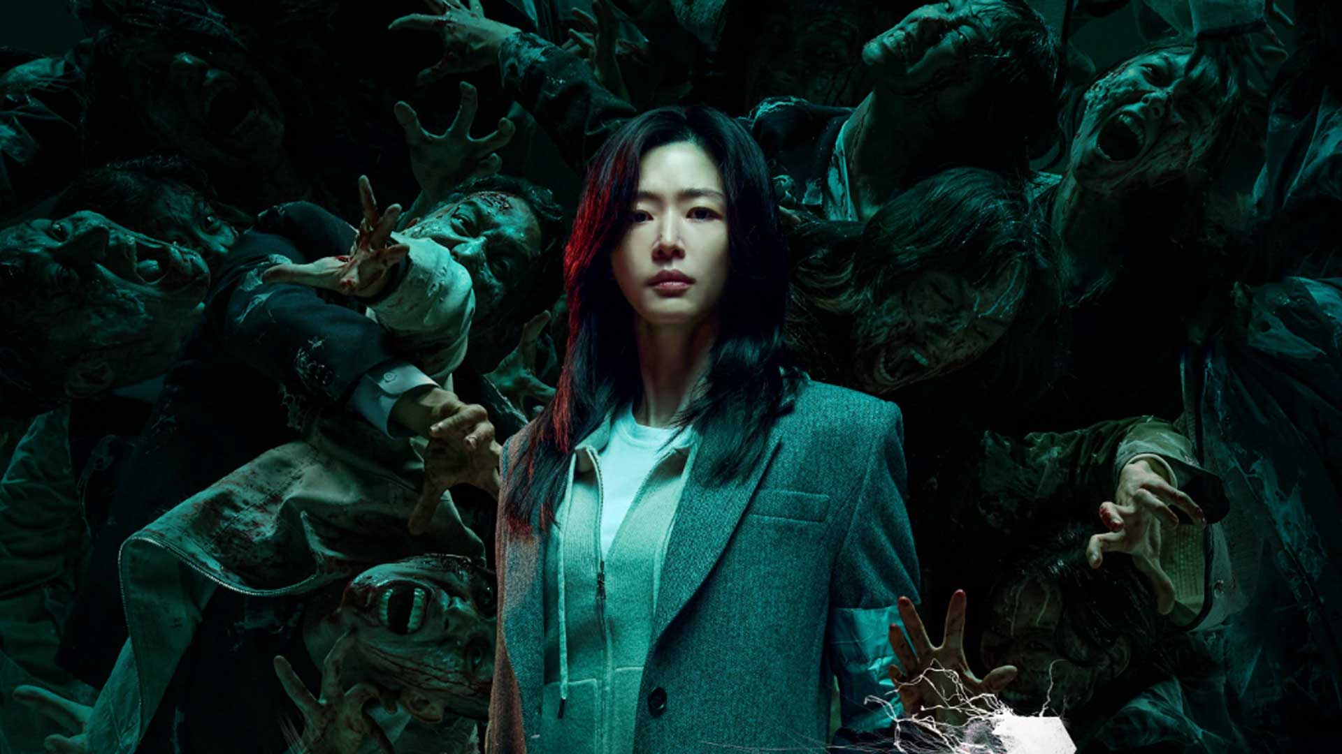 Jun Ji-hyun rodeada por una multitud de infectados en Colony